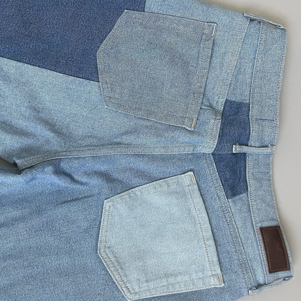 Hollister High Rise Jeans Patchwork Light Blue Women's Sz 9R W29 L27 Frayed Hem - Picture 12 of 15